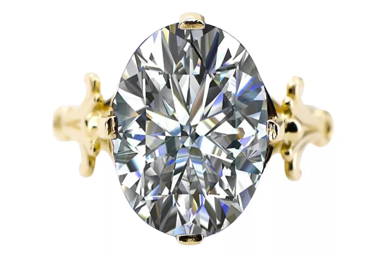 Каблучка Циркон 14K Жовте золото Вінтаж прикраси vrc369y